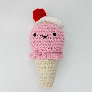 🍦Ice Cream Cone Plush Toy - Pink and Cream
